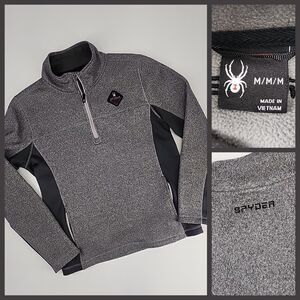 Gray 1/4 Zip Sweatshirt Logo Streetwear Activewear Casual Everyday | Spyder M